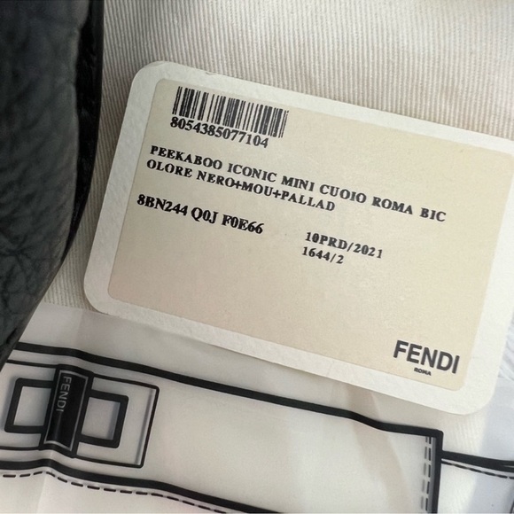 FENDI Peekaboo SMALL Black Saddle Brown Selleria Bag 1048 Hand-Sewn Topstitch - Picture 16 of 16